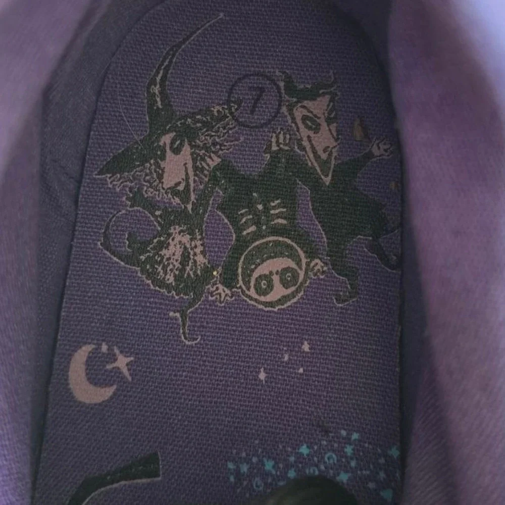 Disney Nightmare Before Christmas Jack Sally Patchwork High Top Sneakers Size 7